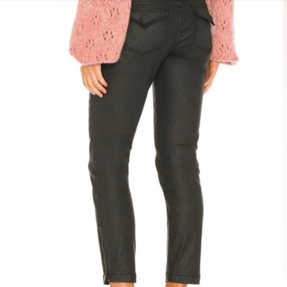 JOIE Coated Black Moto Pants